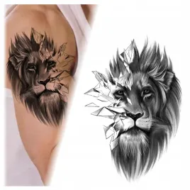 tatuaz-glowa-lwa-szkic-zmywalny-tymczasowy-wodny