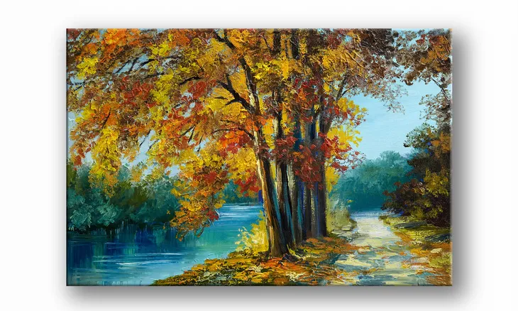 obraz-na-plotnie-071-nad-rzeka-60x40cm-stan-nowy