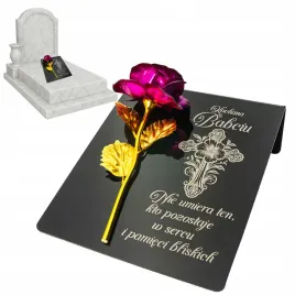 znicz-dekoracja-na-grob-grawerowany-podstawka-na-cmentarz-roza-dla-babci