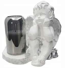znicz-gipsowa-figurka-nagrobna-srebrny-aniol-aniolek-gipsowy-lampa-led