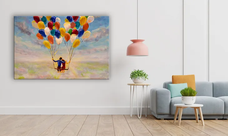 obraz-na-plotnie-078-para-na-balonach-100x70cm-format-pionowy