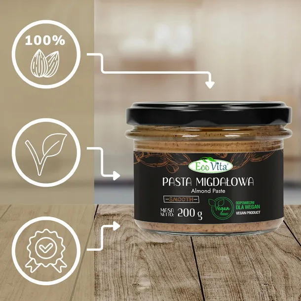 pasta-migdalowa-200-g-produkt-nie-zawiera-antyzbrylaczy-barwnikow-cukru-drozdzy-glutenu-gmo-jajek-konserwantow-laktozy-nabialu-oleju-palmowego-orzechow-pestek-pszenicy-soi-tluszczy-trans-utwardzanych