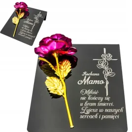znicz-dekoracja-na-grob-grawerowany-podstawka-na-cmentarz-roza-dla-mamy