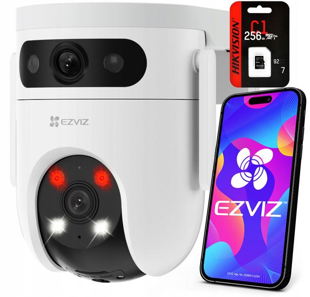 Kamera Obrotowa WiFi DUAL LENS H9C EZVIZ 2w1 Autotracking IR/LED + SD 256GB