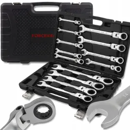 forcekraft-zestaw-kluczy-plasko-oczkowych-z-przegubem-i-grzechotka-13-elem