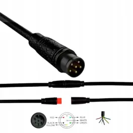 kabel-przewod-20cm-z-wtykiem-higo-6-pin-zenskie-black-8mm-wodoodporny