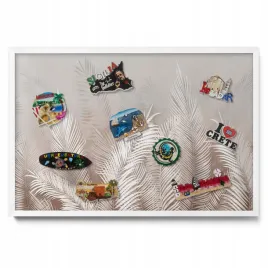 tablica-magnetyczna-z-rama-na-magnesy-z-podrozy-naturalne-boho-liscie-60x40