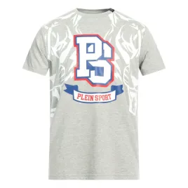 koszulka-meska-plein-sport-t-shirt-szary-z-nadrukiem