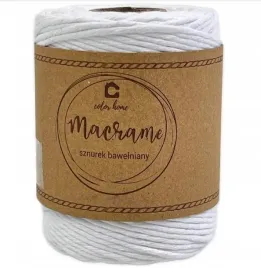 colorhome-sznurek-bawelniany-eco-makrama-skrecany-pojedynczo-2mm-100m-bialy
