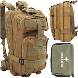 plecak-turystyczny-brazowy-35l-apteczka-zielona-mini-21-el