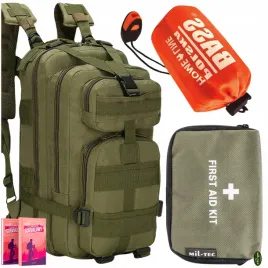 plecak-militarny-pojemny-apteczka-mini-zielona-spiwor-koc-termiczny