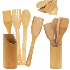 przybory-akcesoria-sztucce-kuchenne-bambusowe-lyzki-zestaw-5-elementow