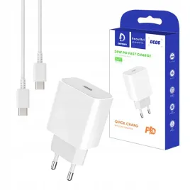 denmen-ladowarka-sieciowa-36a-20w-biala-denmen-kabel-typ-c-do-typ-c-1m