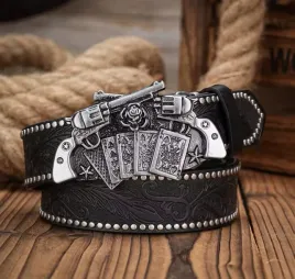 pasek-kowboj-dziki-zachod-rewolwery-karty-poker-vintage-prezent-streetwear