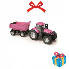 duzy-traktor-wywrotka-przyczepa-mocny-otwierane-drzwi-i-maska-1-16-rozowy