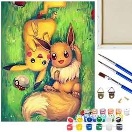 obraz-pokemony-dla-dzieci-malowanie-po-numerach-rama-40x50