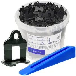 system-poziomowania-plytek-simplefix-zestaw-500-klipsow-1mm-100-klinow