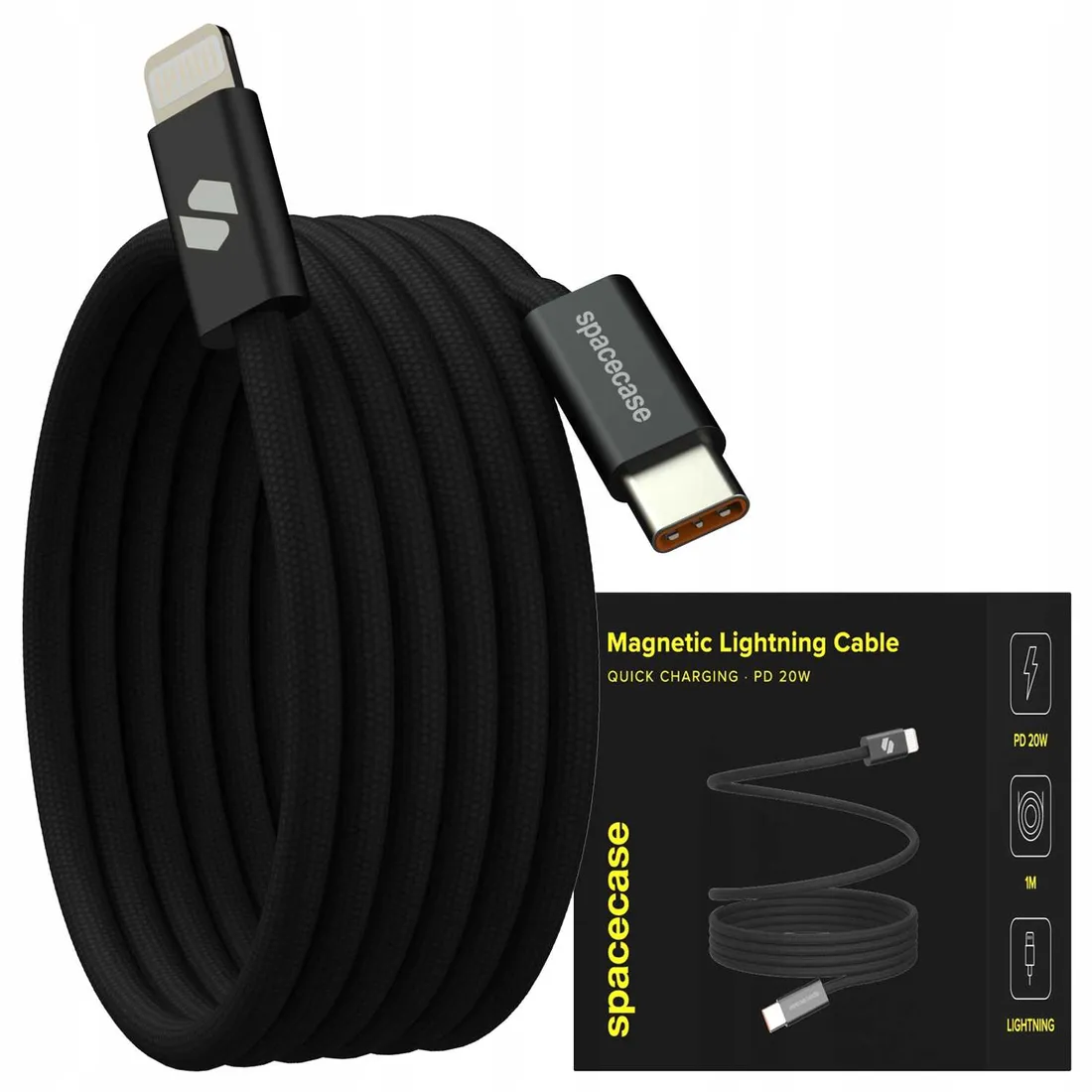 spacecase-usb-c-to-lightning-magnetic-cable-1m-20w-cl09-b