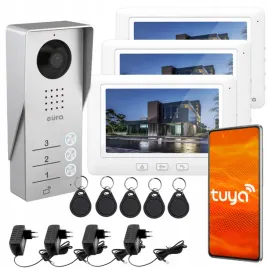 wideodomofon-trojrodzinny-ahd-domofon-3-lokale-breloki-aplikacja-tuya-bialy