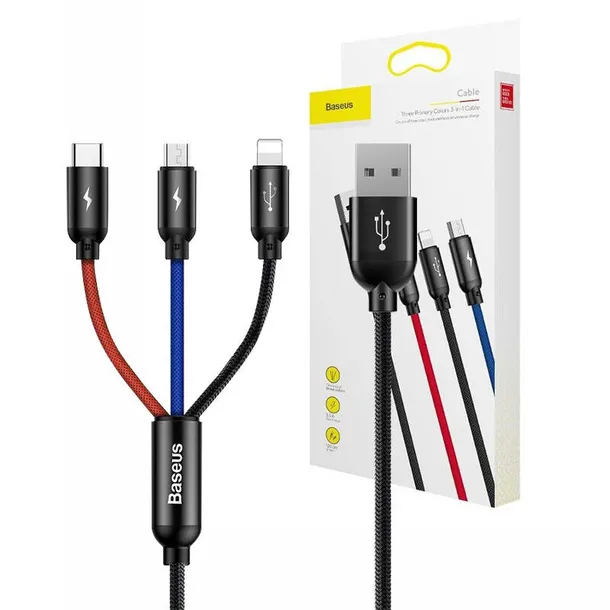 kabel-usb-baseus-3w1-usb-c-lightning-micro-35a-03m-czarny-dlugosc-przewodu-0-3-m-kod-producenta-6953156273931