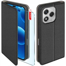 etui-z-klapka-do-honor-400-lite-zamykane-czarne-futeral-szklo-9h