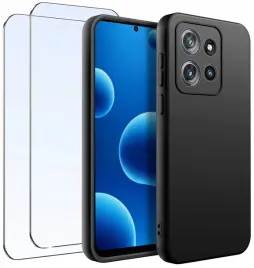 zestaw-etui-do-motorola-g86-matowe-czarne-silikon-2-sztuki-szklo