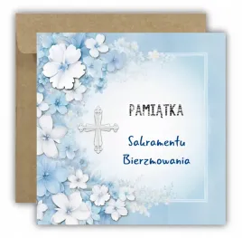 kartka-na-bierzmowanie-pamiatka-bierzmowania-kwiaty-krzyz-blekitna
