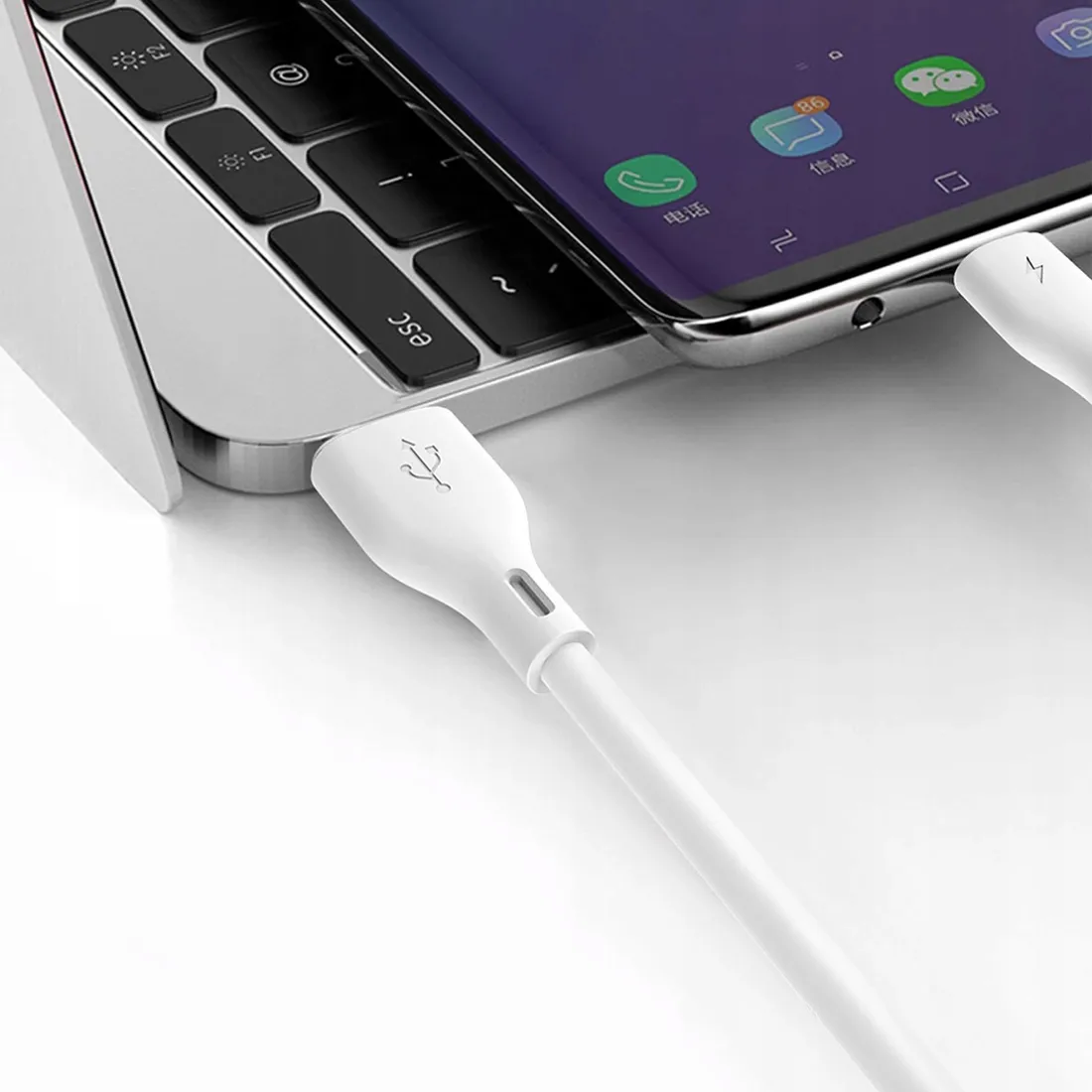 kabel-dudao-l2l-usb-a-lightning-3a-2m-bialy