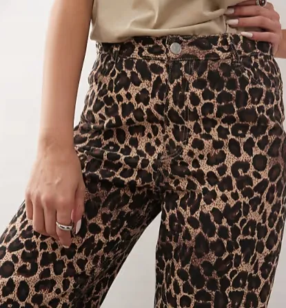 monki-leopard-print-spodnie-34-stan-nowy