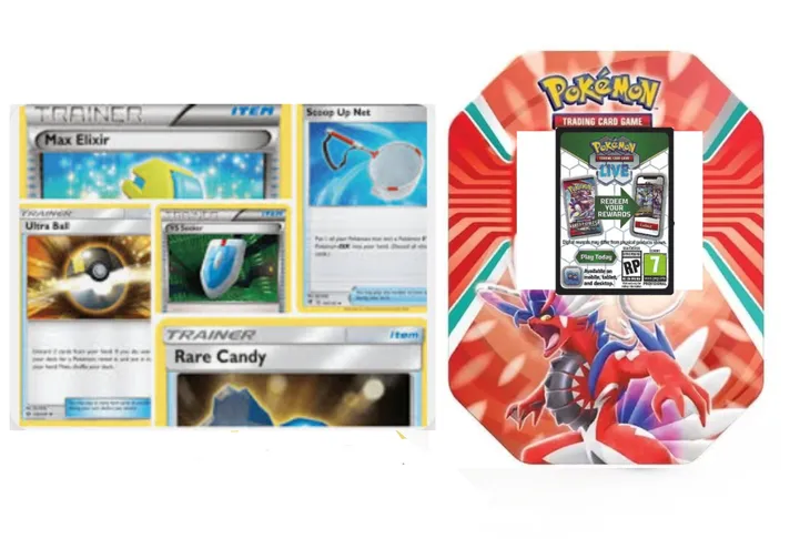 Zestaw 100 Kart Pokemon TRENER (każdy Inny) SMIETANA ART GANG + Puszka +KOD