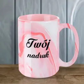 kubek-450-ml-rozowy-marmur-z-twoim-nadrukiem