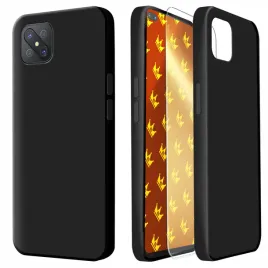 etui-do-oppo-reno-4-z-5g-czarne-silikonowe-ochronne-matowe-szklo-9h