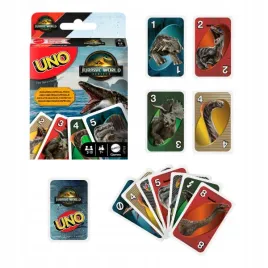 karty-uno-jurassic-world-odrodzenie-gra-karciana