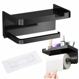 uchwyt-na-papier-toaletowy-z-polka-czarny-montaz-bez-wiercenia