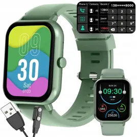 smartwatch-zegarek-damski-meski-gumowy-pasek-sport-bluetooth-rozmowy-zielen