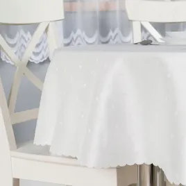 elegancki-obrus-wodoodporny-kremowy-okragly-luksusowy-160cm-wzor-w-kropki