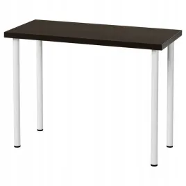 ikea-linnmon-adils-stol-biurko-czarnobraz-bialy-100x45-cm