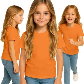 koszulka-dziecieca-t-shirt-dla-chlopca-dziewczynki-pomaranczowa-122-128