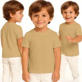 koszulka-dziecieca-t-shirt-dla-dziecka-bawelniana-karmelowa-110-116