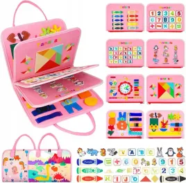 tablica-manipulacyjna-sensoryczna-montessori-zegar-materialowa-walizka-8w1