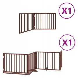 skladana-bramka-dla-psa-z-drzwiami-6-paneli-brazowa-480-cm