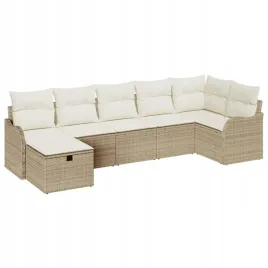 zestaw-sof-na-ogrod-z-poduszka-7-pcs-bezowy-polirattan