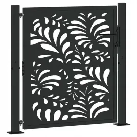 brama-ogrodowa-czarna-105x106-cm-stalowa-wzor-fali