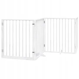 skladana-bramka-dla-psa-z-drzwiami-4-panele-biala-320-cm