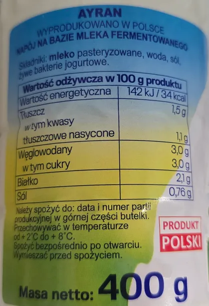 maluta-ayran-butelka-400-g-waga-400-g
