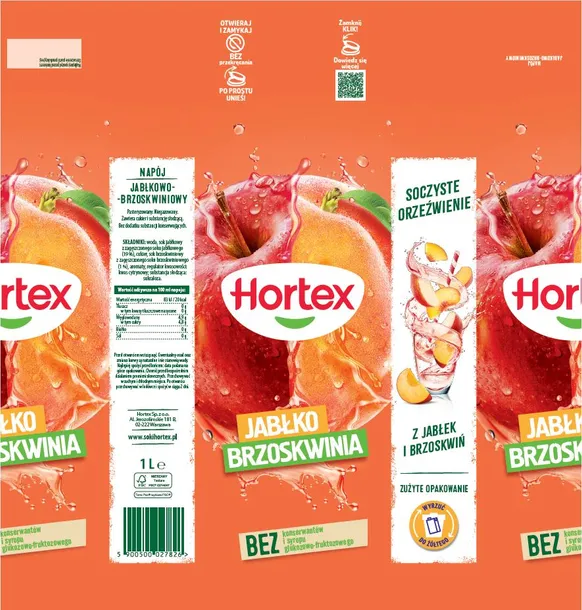 hortex-jablko-brzoskwinia-napoj-1-l-stan-nowy