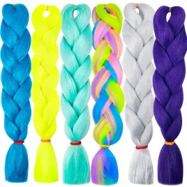 zestaw-wlosy-syntetyczne-kolorowe-warkoczyki-neon-mieta-szary-fiolet-6sztuk