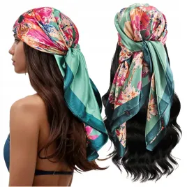 chusta-apaszka-damska-kwadratowa-bandana-jak-jedwab-zielona-kwiatowa-88cm