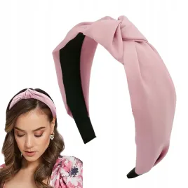 opaska-do-wlosow-szeroka-rozowa-klasyczna-wezel-supel-turban-knot-pin-up