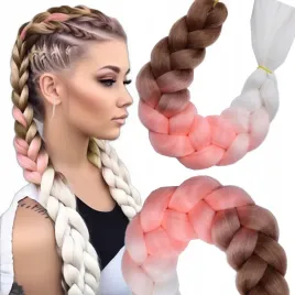 wlosy-syntetyczne-warkoczyki-ombre-brazowo-rozowe-3-kolory-doczepiane
